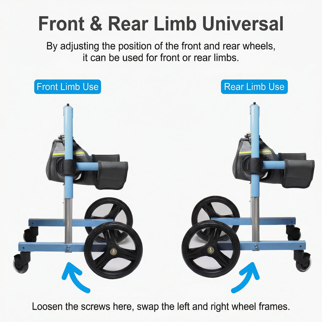 Universal Dog Wheelchair for Front or Rear Legs (2-in-1)