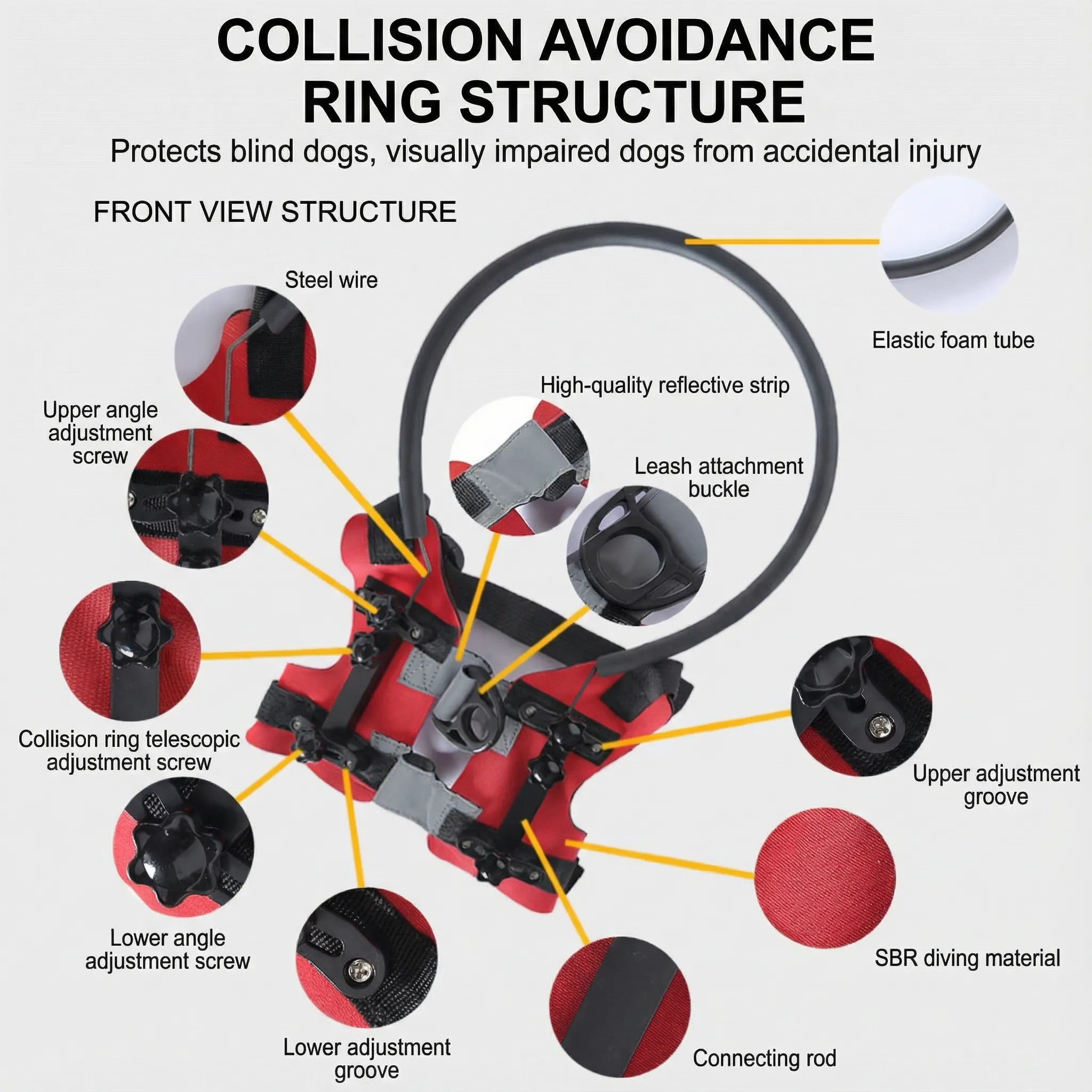 Adjustable Blind Dog Halo Harness