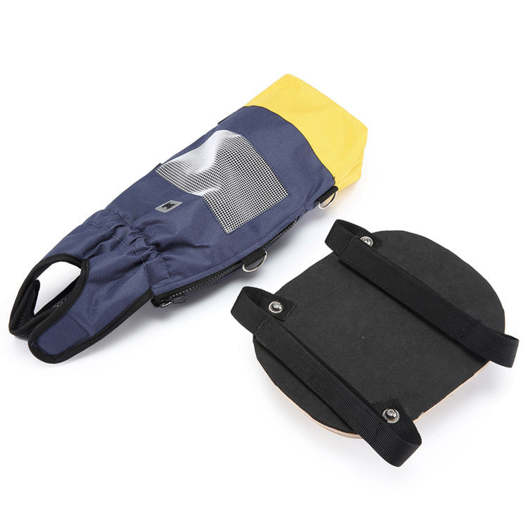 Dog Drag Bag with Wheels & Built-In Pee Pad Pocket (Skateboard Mobility Aid)