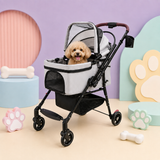Foldable 4-Wheel Dog Stroller for Small Dogs – Senior & Disabled Pets