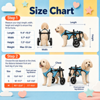 medium dog wheelchair size chart
